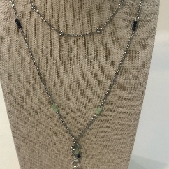 LOFT Jewelry - LOFT Silver Tone Double Strand Beaded Crystal 24”L Necklace